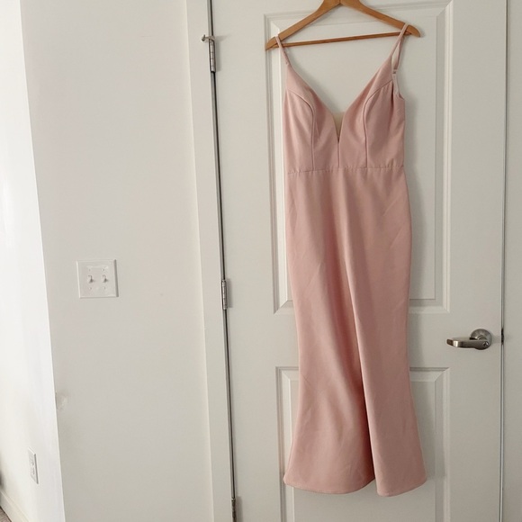 Revelry Camilla Crepe Maxi Dress Bridesmaid Petal Pink - Picture 2 of 8